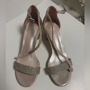 DB Studio Pearl Rhinestone Block Heel Sandals, Bridal Bridesmaid Wedding Size 9